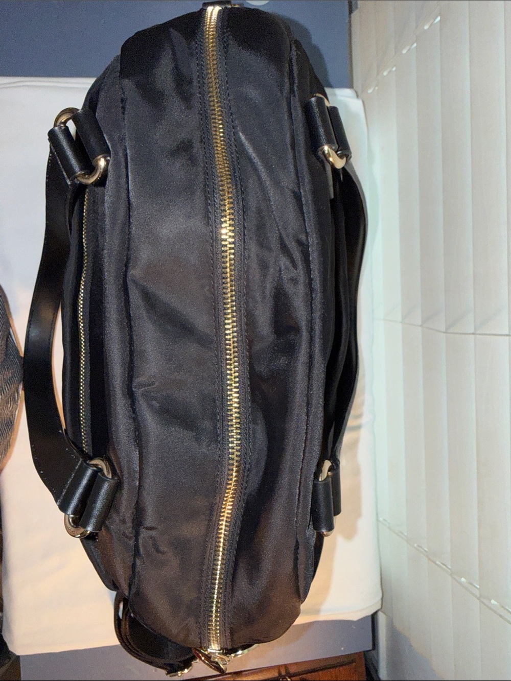 Lo & Sons O.G Laptop Tote Black Exterior / Gold Hardware / Lavender Interior - Picture 11 of 13